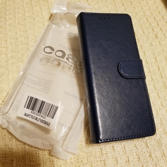 Blue Samsung Galaxy Z Fold 3 Case, Wallet Pouch Cover Kickstand Credit Card Slot - Picture 10 of 12